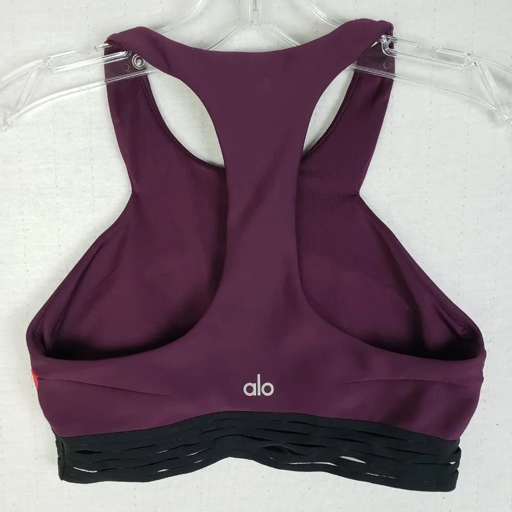 Alo Yoga Endear Sports Bra Colorblock size S Athleisure Gym